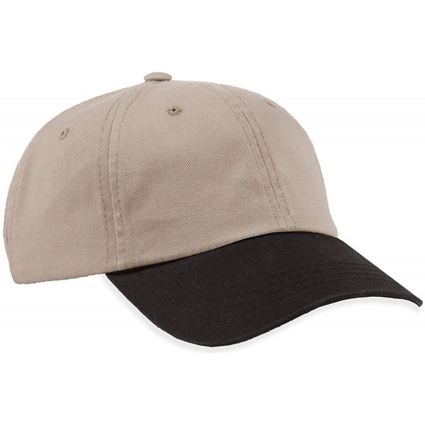 Baseball Caps Unstructured Baseball Cap-0670 - Khaki/Black - C9129XL90PJ $23.67