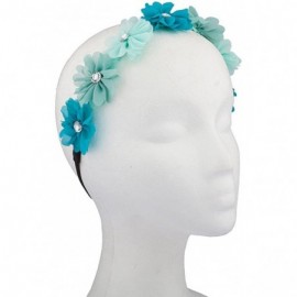 Headbands Burgundy Violet Crystal Stone Floral Elastic Headwrap Headband - Light Green- Green - CV128B2HZML $10.49