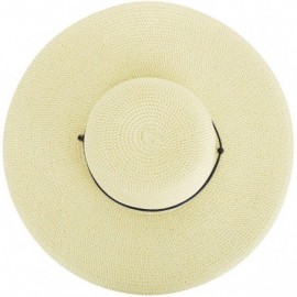 Sun Hats Women's Classic UPF 50+ Wide Brim Summer Straw Sun Hat - Ivory - CI18CANQ5OT $22.75