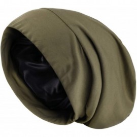 Skullies & Beanies Hair Cover Bonnet Satin Sleep Cap - Adjustable Stay on Silk Lined Slouchy Beanie for Night Sleeping Surgic...