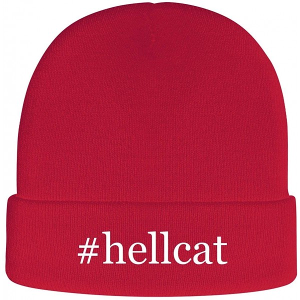 Skullies & Beanies Hellcat - Soft Hashtag Adult Beanie Cap - Red - CX192YMIRG5 $18.28