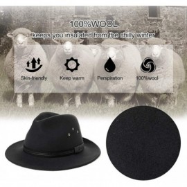 Fedoras 1920/1950 Wool Felt Homburg Gangster Fedora Manhattan Derby Hat Unisex 55-59CM - 00785_black - C9192TY7R70 $53.17