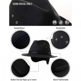 Fedoras 1920/1950 Wool Felt Homburg Gangster Fedora Manhattan Derby Hat Unisex 55-59CM - 00785_black - C9192TY7R70 $53.17