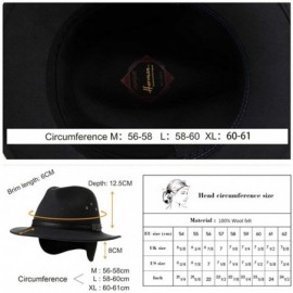 Fedoras 1920/1950 Wool Felt Homburg Gangster Fedora Manhattan Derby Hat Unisex 55-59CM - 00785_black - C9192TY7R70 $53.17