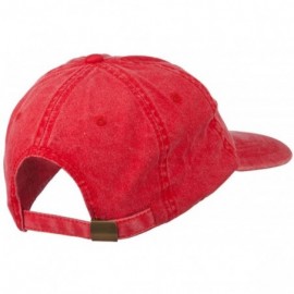 Baseball Caps Minnesota State Map Embroidered Washed Cotton Cap - Red - CV11ND5K92F $24.87