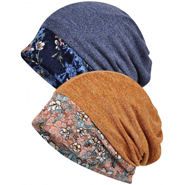 Skullies & Beanies Women's Baggy Slouchy Beanie Chemo Hat Cap Scarf - Style B-2 Pack - CJ18ZX9T4TH $14.97