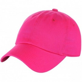 Baseball Caps Unisex Classic Blank Low Profile Cotton Unconstructed Baseball Cap Dad Hat - Hot Pink - CM18RR37A3I $8.13
