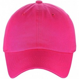 Baseball Caps Unisex Classic Blank Low Profile Cotton Unconstructed Baseball Cap Dad Hat - Hot Pink - CM18RR37A3I $8.13