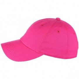 Baseball Caps Unisex Classic Blank Low Profile Cotton Unconstructed Baseball Cap Dad Hat - Hot Pink - CM18RR37A3I $8.13