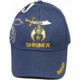 Skullies & Beanies Shriner Emblem Navy Blue with Shadow Embroidered Cap - CN18GQWS44H $13.67