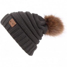 Skullies & Beanies Wool Hats for Women Winter Womens Slouchy Beanie Hat Knit Warm Snow Ski Skull Cap - Brown - CC18L9U9IQ0 $1...
