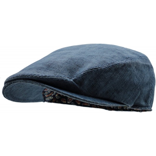 Newsboy Caps Men's Linen Gatsby Newsboy Golf Flat Ivy Hat - Blue - C318GZWC0XI $10.43