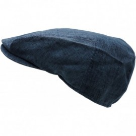 Newsboy Caps Men's Linen Gatsby Newsboy Golf Flat Ivy Hat - Blue - C318GZWC0XI $10.43