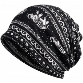 Skullies & Beanies Chemo Cap Turban Headwear Womens Soft Beanie Headwrap for Hairloss - 1353-1 Black - CE18C5COMLX $19.80