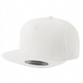 Baseball Caps Flexfit/Yupoong 6007-6007T 5 Panel Cotton Twill Snapback Hat Cap (White) - CS12CJ02FJ9 $23.31