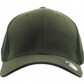 Baseball Caps Blank Stretch Mesh Back Cotton Twill Fitted Hat Spandex Headband - (Mesh Back) Olive - C0180K804HW $12.13