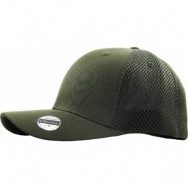 Baseball Caps Blank Stretch Mesh Back Cotton Twill Fitted Hat Spandex Headband - (Mesh Back) Olive - C0180K804HW $12.13