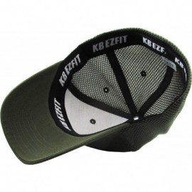 Baseball Caps Blank Stretch Mesh Back Cotton Twill Fitted Hat Spandex Headband - (Mesh Back) Olive - C0180K804HW $12.13