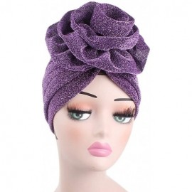 Skullies & Beanies Women's Muslim Floral Elastic Scarf Hat Stretch Turban Head Scarves Headwear Bandana for Cancer Chemo - Pu...