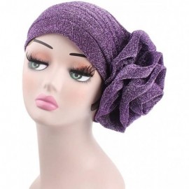 Skullies & Beanies Women's Muslim Floral Elastic Scarf Hat Stretch Turban Head Scarves Headwear Bandana for Cancer Chemo - Pu...