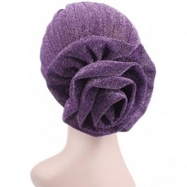 Skullies & Beanies Women's Muslim Floral Elastic Scarf Hat Stretch Turban Head Scarves Headwear Bandana for Cancer Chemo - Pu...