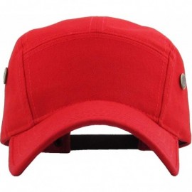 Baseball Caps Five Panel Solid Color Unisex Adjustable Army Military Cadet Cap - Red - CH11JEBOHT3 $7.89