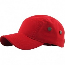 Baseball Caps Five Panel Solid Color Unisex Adjustable Army Military Cadet Cap - Red - CH11JEBOHT3 $7.89
