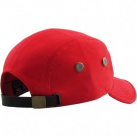 Baseball Caps Five Panel Solid Color Unisex Adjustable Army Military Cadet Cap - Red - CH11JEBOHT3 $7.89