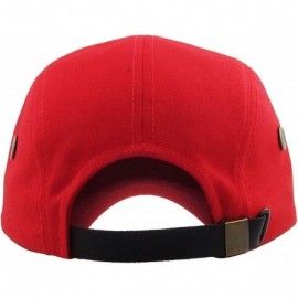 Baseball Caps Five Panel Solid Color Unisex Adjustable Army Military Cadet Cap - Red - CH11JEBOHT3 $7.89