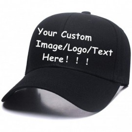 Baseball Caps Men Women Sports Hat Add Your Personalized Design Adjustable Baseball Caps - Black - C818G4494RZ $13.29