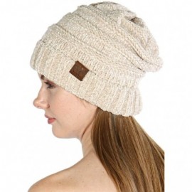 Skullies & Beanies Hand Knit Beanie Cap for Women- Soft Handmade Handknit Thick Cable Hat - Beige 50 - CV18QQRA48A $11.69