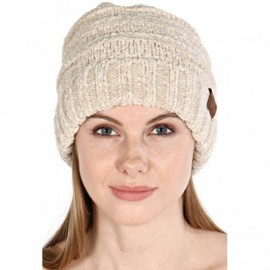 Skullies & Beanies Hand Knit Beanie Cap for Women- Soft Handmade Handknit Thick Cable Hat - Beige 50 - CV18QQRA48A $11.69