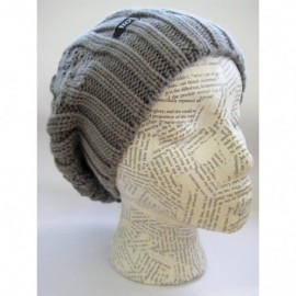 Skullies & Beanies Oversized Beret Chunky Knit Beanie M2013-359 - Charcoal - C911FNP7B29 $15.82