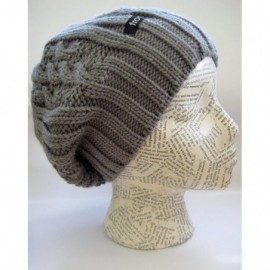 Skullies & Beanies Oversized Beret Chunky Knit Beanie M2013-359 - Charcoal - C911FNP7B29 $15.82