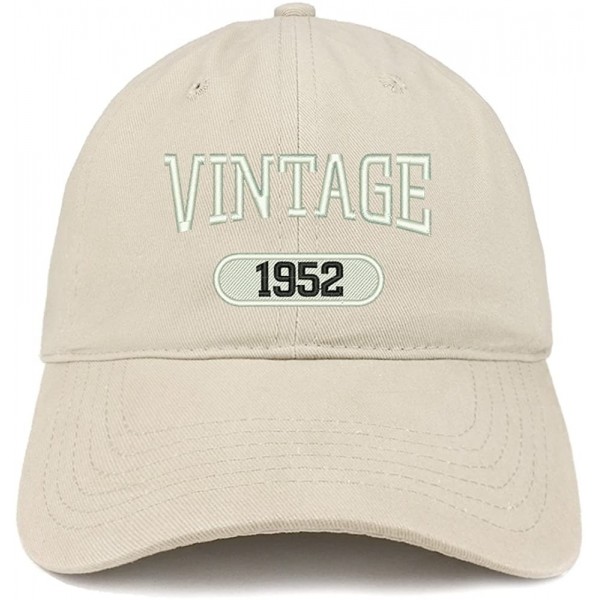 Baseball Caps Vintage 1952 Embroidered 68th Birthday Relaxed Fitting Cotton Cap - Stone - CL180ZLKSW5 $22.24