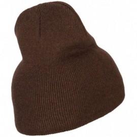Skullies & Beanies NASA Letter Logo Embroidered Stretch ECO Cotton Short Beanie - Brown - C318K706M5D $26.84