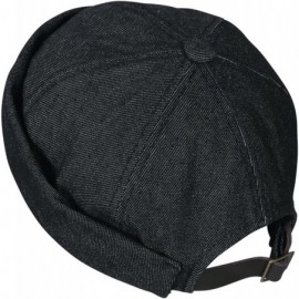 Skullies & Beanies Howels Denim Cotton Short Beanie Strapback Casual Hat Soft Cap - Black Denim - CF188OYTWD2 $46.21