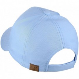 Baseball Caps Women's Embroidered Quote Adjustable Cotton Baseball Cap- Good Vibes- Light Blue - CD180Q8EEO2 $13.17