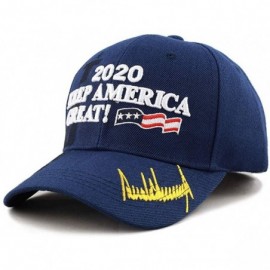 Skullies & Beanies Trump 2020 Keep America Great 3D Embroidery American Flag Baseball Cap - 011 Navy - CH18MG7LZUX $12.68