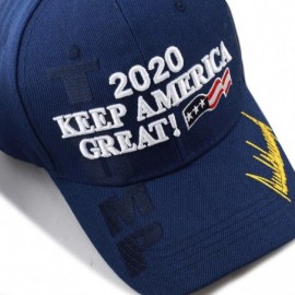 Skullies & Beanies Trump 2020 Keep America Great 3D Embroidery American Flag Baseball Cap - 011 Navy - CH18MG7LZUX $12.68