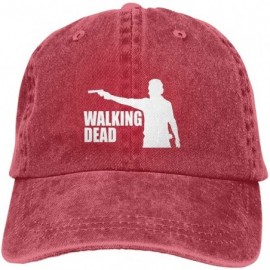 Baseball Caps The Walking Dead Men's&Women Unisex Distressed Caps with Adjustable Strap - Red - CJ18R307OZK $19.53