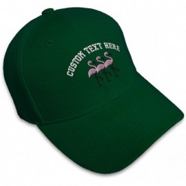 Baseball Caps Custom Baseball Cap Pink Flamingos Embroidery Acrylic Dad Hats for Men & Women - Forest Green - CU18SDZTS79 $17.43