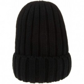 Skullies & Beanies Womens Winter Headwear Thick Soft Cable Knit Beanie Hats - Black - CM18H392U7C $7.66