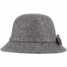 Bucket Hats Women Winter Felt Bucket Hat Solid Cloche Hat - Grey - CB18H9YMIXE $7.75