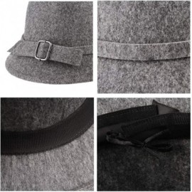 Bucket Hats Women Winter Felt Bucket Hat Solid Cloche Hat - Grey - CB18H9YMIXE $7.75