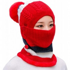 Skullies & Beanies Women Balaclavas Hat Beanie Snow Ski Winter Knit Fleeced Skull Cap Neck Scarf Hiking Sports Cold Weather -...