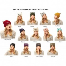 Skullies & Beanies Women Fashion Winter Fall Soft Knitted Multi Color Animal Print Cat Ear Beanie Hats - C818YIGW7XT $8.82