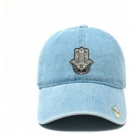 Baseball Caps Hamsa Dad Hat Cotton Baseball Cap Polo Style Low Profile - Light Denim - CO18ONQRY5Y $11.58