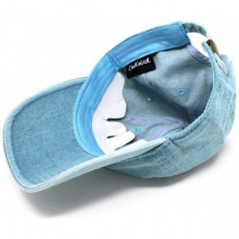 Baseball Caps Hamsa Dad Hat Cotton Baseball Cap Polo Style Low Profile - Light Denim - CO18ONQRY5Y $11.58