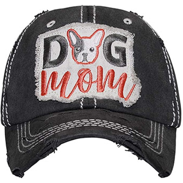 Baseball Caps Women's Dog MOM Vintage Cotton Mesh Baseball Hat - Black - CL18L02I0D6 $12.68